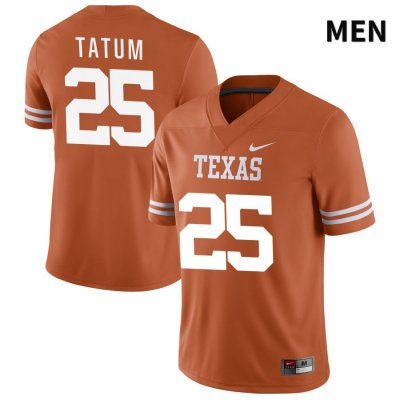 Texas Longhorns Men's #25 Joe Tatum Authentic Orange NIL 2022 College Football Jersey WJC41P7W